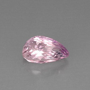 6.07캐럿 천연 핑크 쿤자이트, 배 모양, 13.5×8.6 mm, VS