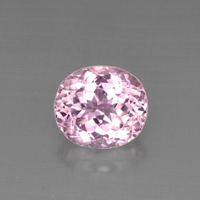 7.92캐럿 천연 핑크 쿤자이트, 타원형 컷, 12.4×11 mm, VS