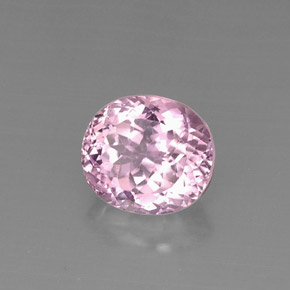 7.92캐럿 천연 핑크 쿤자이트, 타원형 컷, 12.4×11 mm, VS