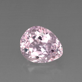 9.78캐럿 천연 핑크 쿤자이트, 배 모양, 14.4×11.8 mm, VS