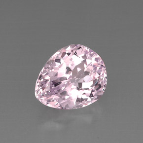 9.78캐럿 천연 핑크 쿤자이트, 배 모양, 14.4×11.8 mm, VS