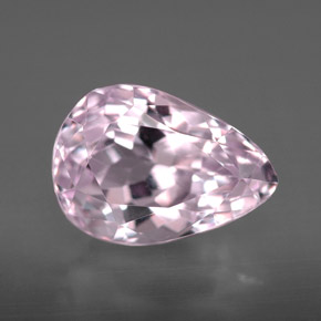 5.60캐럿 천연 핑크 쿤자이트, 배 모양, 12.6×8.8 mm, VVS