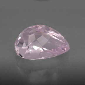 5.60캐럿 천연 핑크 쿤자이트, 배 모양, 12.6×8.8 mm, VVS