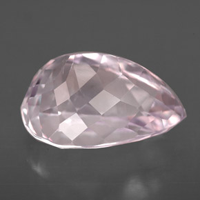 7.17캐럿 천연 핑크 쿤자이트, 배 모양, 14×10 mm, VS