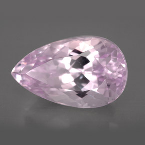 9.19캐럿 천연 핑크 쿤자이트, 배 모양, 16.1×9.9 mm, VVS-VS