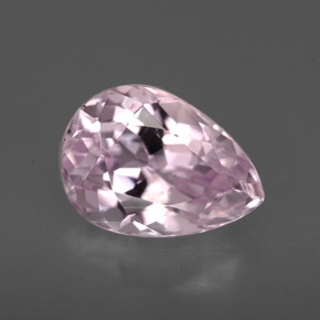 3.86캐럿 천연 핑크 쿤자이트, 배 모양, 11.3×8.2 mm, VVS