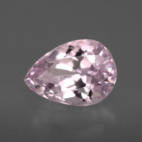 3.86캐럿 천연 핑크 쿤자이트, 배 모양, 11.3×8.2 mm, VVS