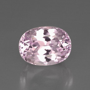 6.71캐럿 천연 핑크 쿤자이트, 타원형 컷, 12.4×9.3 mm, VVS