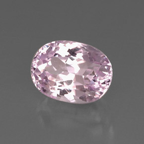 6.71캐럿 천연 핑크 쿤자이트, 타원형 컷, 12.4×9.3 mm, VVS