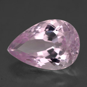 6.61캐럿 천연 핑크 쿤자이트, 배 모양, 14.3×9.8 mm, VS