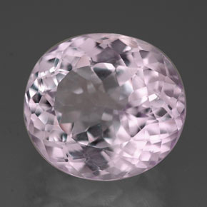 7.60캐럿 천연 핑크 쿤자이트, 타원형 컷, 12.4×11.1 mm, VVS