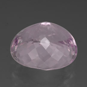 7.60캐럿 천연 핑크 쿤자이트, 타원형 컷, 12.4×11.1 mm, VVS
