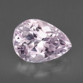 6.49캐럿 천연 라이트 핑크 쿤자이트, 배 모양, 13.3×9.7 mm, VVS-VS