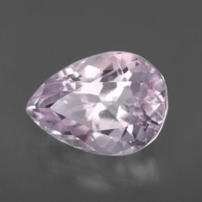6.49캐럿 천연 라이트 핑크 쿤자이트, 배 모양, 13.3×9.7 mm, VVS-VS