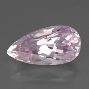 6.63캐럿 천연 핑크 쿤자이트, 배 모양, 15.7×8.2 mm, VVS-VS