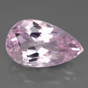 8.82캐럿 천연 핑크 쿤자이트, 배 모양, 16.6×10.1 mm, VS