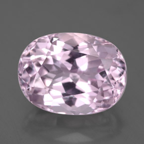 6.47캐럿 천연 핑크 쿤자이트, 타원형 컷, 12.5×9.5 mm, VS-SI
