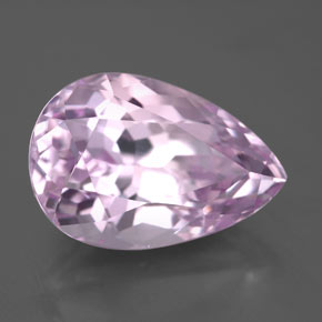 7.11캐럿 천연 핑크 쿤자이트, 배 모양, 14.2×9.6 mm, VVS-VS