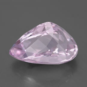 7.11캐럿 천연 핑크 쿤자이트, 배 모양, 14.2×9.6 mm, VVS-VS