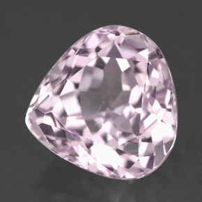 9.72캐럿 천연 핑크 쿤자이트, 배 모양, 13.1×12.8 mm, VS