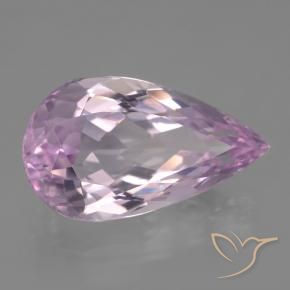 12.00캐럿 천연 체리 핑크 톤 쿤자이트, 배 모양, 20.1×11.6 mm, VVS