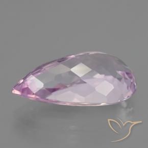 12.00캐럿 천연 체리 핑크 톤 쿤자이트, 배 모양, 20.1×11.6 mm, VVS