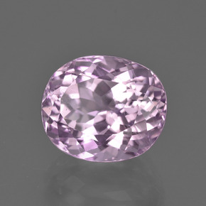 7.09캐럿 천연 핑크 쿤자이트, 타원형 컷, 12.1×10.1 mm, VS