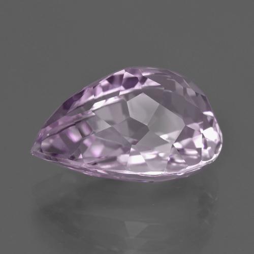 13.59캐럿 천연 매우 연한 바이올렛 쿤자이트, 배 모양, 17.4×11.8 mm, VVS