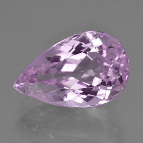 11.03캐럿 천연 핑크빛 퍼플 쿤자이트, 배 모양, 17.2×10.8 mm, VS