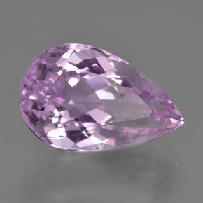 11.03캐럿 천연 핑크빛 퍼플 쿤자이트, 배 모양, 17.2×10.8 mm, VS