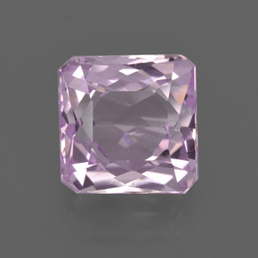 5.45캐럿 천연 핑크 쿤자이트, 에메랄드 컷, 9.7×9.7 mm, VVS-VS