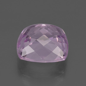 10.47캐럿 천연 핑크 쿤자이트, 쿠션 컷, 12.8×12.4 mm, VS