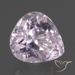 16.18캐럿 천연 아주 밝은 보라색 핑크 쿤자이트, 배 모양, 15.2×14.1 mm, VVS