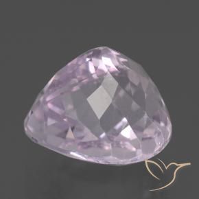 16.18캐럿 천연 아주 밝은 보라색 핑크 쿤자이트, 배 모양, 15.2×14.1 mm, VVS