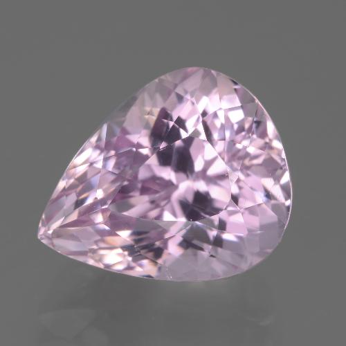 7.38캐럿 천연 체리 핑크 톤 쿤자이트, 배 모양, 10.3×12.7 mm, VVS