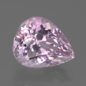 7.38캐럿 천연 체리 핑크 톤 쿤자이트, 배 모양, 10.3×12.7 mm, VVS