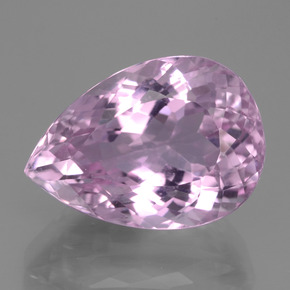 15.96캐럿 천연 핑크 쿤자이트, 배 모양, 17.9×12.8 mm, VVS