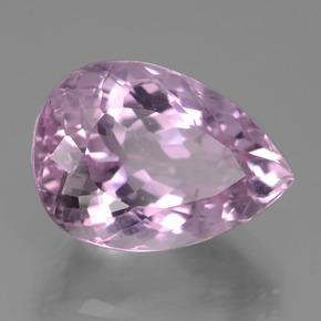 15.96캐럿 천연 핑크 쿤자이트, 배 모양, 17.9×12.8 mm, VVS