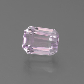 2.21캐럿 천연 핑크 쿤자이트, 에메랄드 컷, 7.6×5.9 mm, VS