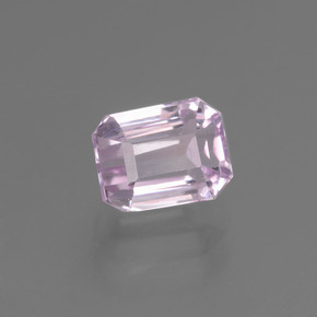 2.21캐럿 천연 핑크 쿤자이트, 에메랄드 컷, 7.6×5.9 mm, VS