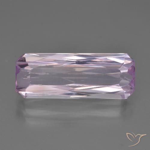 7.12ct 자연스러운 매우 밝은 보라색 쿤자이트, 에메랄드 컷, VS