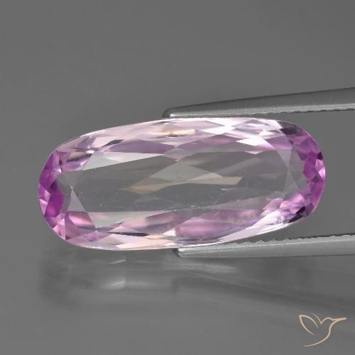 7.41캐럿 천연 라이트 퍼플 쿤자이트, 타원형 컷, 18.8×8.4 mm, VS