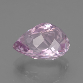 7.27캐럿 천연 퍼플 핑크 쿤자이트, 배 모양, 13.6×9.4 mm, VS