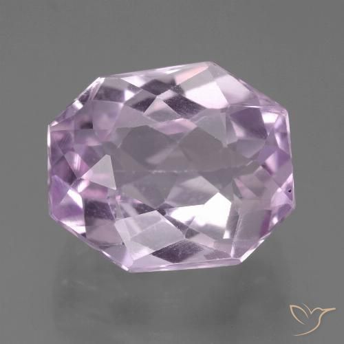10.15ct 자연스러운 매우 밝은 라일락 퍼플 쿤자이트, 에메랄드 컷, VS
