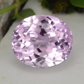 16.66캐럿 천연 핑크 쿤자이트, 타원형 컷, 14.6×12.9 mm, VVS