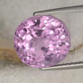 8.19캐럿 천연 핑크 쿤자이트, 타원형 컷, 11.2×10.5 mm, VS