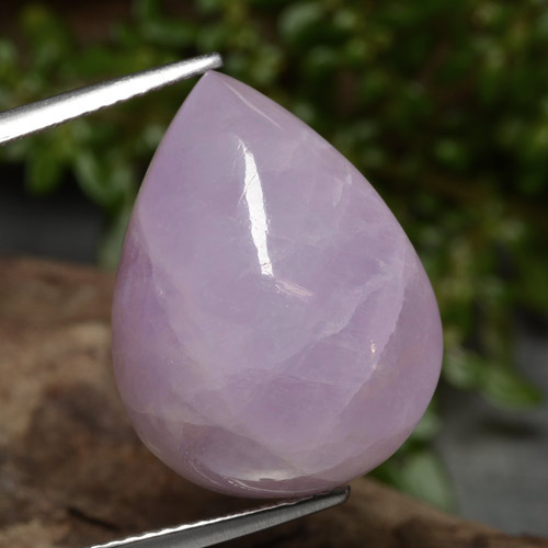 22.61캐럿 천연 로얄 퍼플 핑크 쿤자이트, 배 모양, 20.3×15.4 mm, 투명한