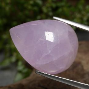 22.61캐럿 천연 로얄 퍼플 핑크 쿤자이트, 배 모양, 20.3×15.4 mm, 투명한