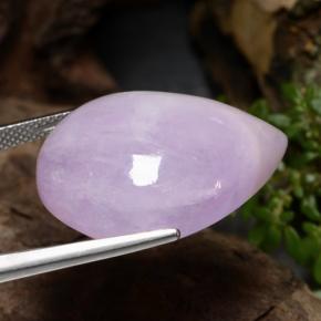 36.34캐럿 천연 퍼플 핑크 쿤자이트, 배 모양, 25.5×20.3 mm, 투명한