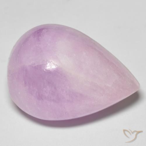 35.03ct 자연스러운 퍼플 핑크 쿤자이트, 배 모양, 투명한